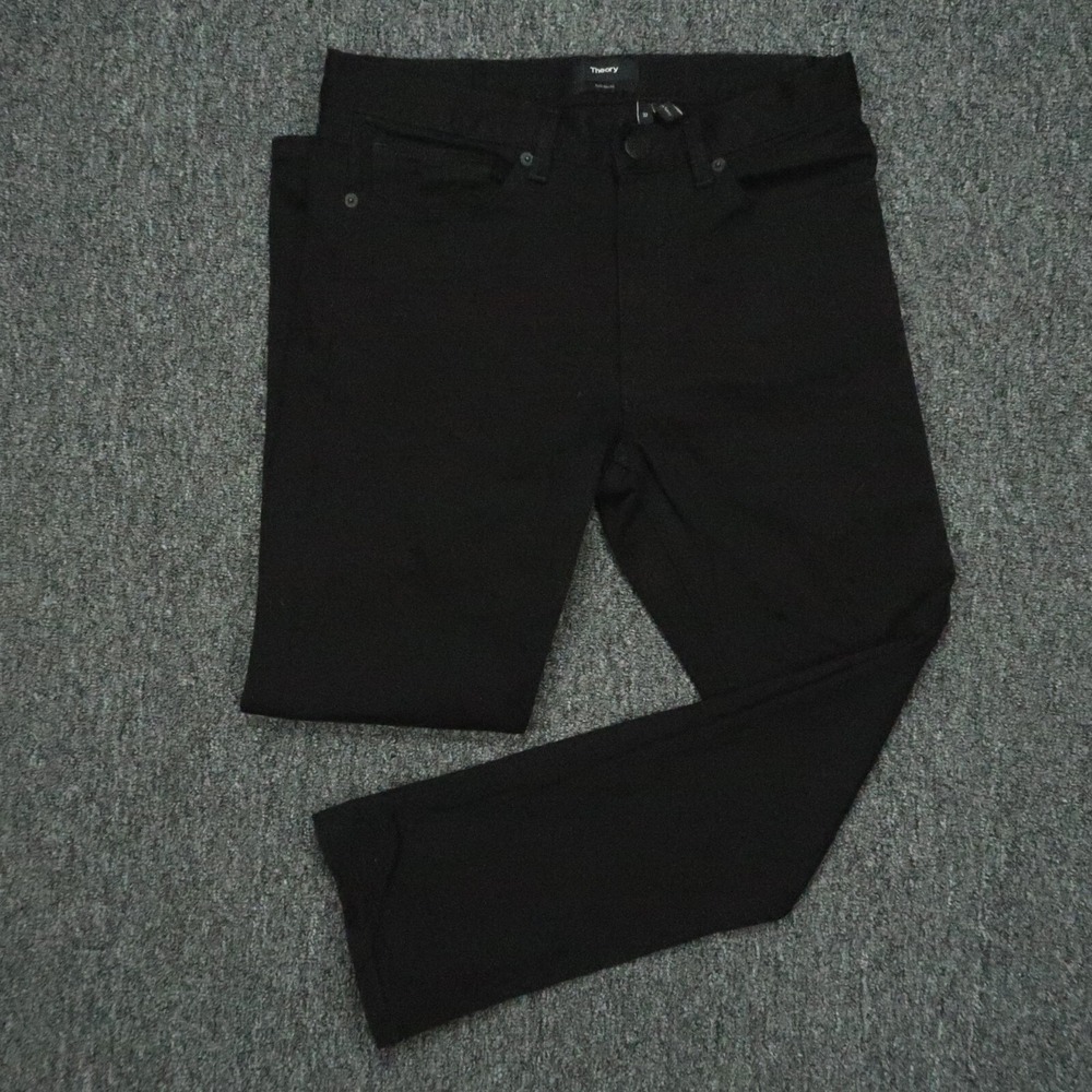 Theory Jeans Mens 30x26 Black Raffi 5 Pocket Straight Slim Fit